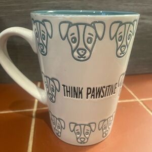 Pfaltzgraff Think Pawsitive Dog Mug - White and Teal